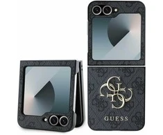 Guess PU 4G Metal Logo Samsung Galaxy Z Flip6 dėklas telefonui pilkos spalvos