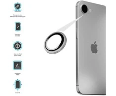 Fixed Pataisyta kamera, skirta Apple iPhone 16E Kosminė pilka