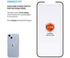 Fixed FIKSUOTAS itin patvarus grūdintas stiklas su apsauga nuo dulkių ir AR sluoksniu, skirtas Apple iPhone 1