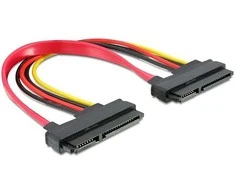 Delock SATA kabelis 22 kontaktų > 22 kontaktų lizdas/lizdas, 20 cm ilgio (84406)