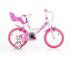 Dino bikes Dviračio vaikams 16'' baltai rožinis