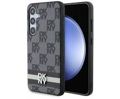 Samsung Galaxy S24 Plus DKNY Odinis Dėklas Checkered Mono Pattern &amp; Printed Stripes (DKHCS24MPCPTSSK) juodos spalvos