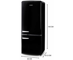 Šaldytuvas DOMO DO91706R Retro fridge-šaldiklis bottom 147/44 l, juodas