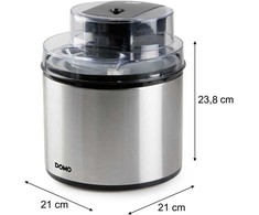 Maszynka do lodów Domo Maszynka do lodów GelaTwist 2L, nerūdijantis plienas (DO9302I)