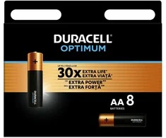 Duracell Optimum alkaline batteries, 8 pcs (AA)