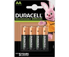 Duracell Rechargeable rechargeable battery, 2500mAh, 4 pcs (AA)
