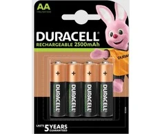 Duracell įkraunamos įkraunamos baterijos, 2500 mAh, 4 vnt. (AA)
