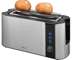 EKG ECGST10630SS Skrudintuvas, 1000W, 1 lizdas 2 skrudintuvams, temperatūros reguliavimas, Juodas/Inox spalva