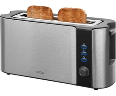 EKG ECGST10630SS Skrudintuvas, 1000W, 1 lizdas 2 skrudintuvams, temperatūros reguliavimas, Juodas/Inox spalva