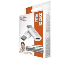 Adapteris USB Emos SM7023 USB-C - MicroUSB Baltas (SM7023)