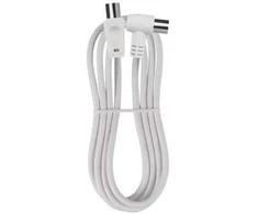 Kabelis TV antenai RF, 1.25m, kištukas - lizdas kampu, baltas EMOS