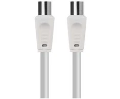 Kabelis TV antenai RF, 2.5m, kištukas - lizdas, baltas EMOS