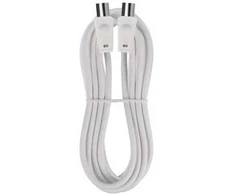 Kabelis TV antenai RF, 2.5m, kištukas - lizdas, baltas EMOS