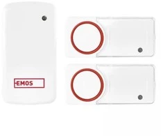 Emos Bevielis durų skambutis 230Vac, su 2 mygtukais iki 150m, 110dB
