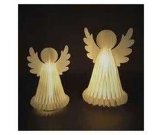 Emos Christmas paper angels with stand, 2 pcs, 28/38 cm, inner