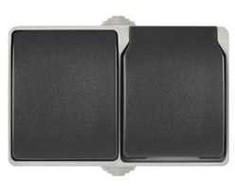 Emos Combination of switch No.6 wall-mounted IP44 French