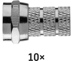 Emos F tipo lizdinė jungtis bendraašiam kabeliui, 4,0/4,9 mm, 3C2V 10 vnt.