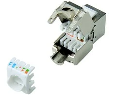 DATACOM Keystone RJ45 STP CAT6A self-cutting Sidabrinis