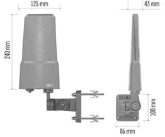 Antena universali DVB-T2/DAB su LTE/4G/5G filtrais J0804 EMOS