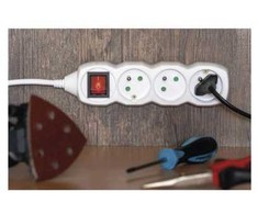 Emos Ilgintuvas 10 m / 5 lizdų / su jungikliu / baltas / PVC / 1 mm2