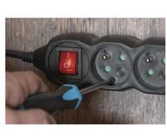 Emos Extension cable 2 m / 3 sockets / with switch / juodas / PVC / 1 mm2