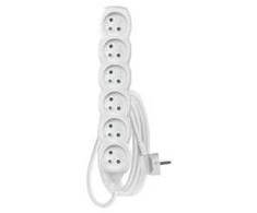 EMOS Extension cable 3 m / 6 sockets / baltas / PVC / 1.5 mm2