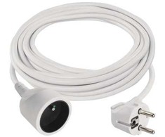 Emos Prailginimo laidas 5 m / 1 lizdas / baltas / PVC / 1,5 mm2