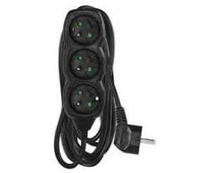 Emos Extension cable 5 m / 3 sockets / juodas / PVC / 1.5 mm2
