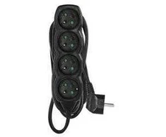 Emos Extension cable 5 m / 4 sockets / juodas / PVC / 1.5 mm2