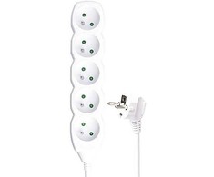 EMOS Extension cable 5 sockets 5m, baltas, PVC, 1,5mm2