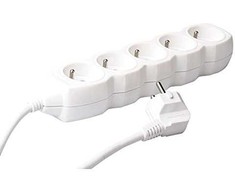 EMOS Extension cable 5 sockets 5m, baltas, PVC, 1,5mm2