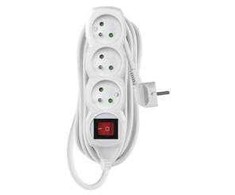 Emos Extension cable 7 m / 3 sockets / with switch / baltas / PVC / 1.5 mm2