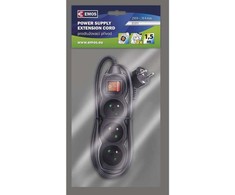 EMOS Extension cable with switch 3 sockets 1,5m, juodas