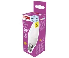 LED žvakės formos lemputė E14 Emos 4.2W/470lm 6000K