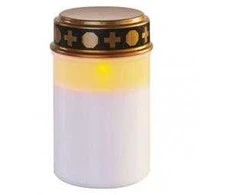Emos LED cemetery candle, 12,5 cm, 2x C, indoor and outdoor, vintage, timer