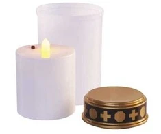 Emos LED cemetery candle, 12,5 cm, 2x C, indoor and outdoor, vintage, timer