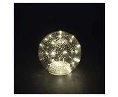 Emos LED Christmas glass ball - auksinis, 15 cm, 3x AA, indoor, warm baltas, timer