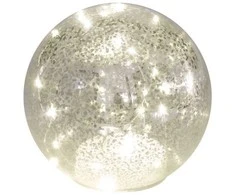 Emos LED Christmas glass ball - auksinis, 15 cm, 3x AA, indoor, warm baltas, timer