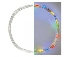 LED girlianda NANO, 3Vac (2xAA), 1.9m, 20 x LED, įvairių spalvų LED, su laikmačiu, EMOS