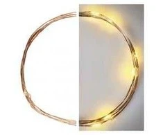LED girlianda NANO, 3Vac (2xAA), 0.9m, 10 x LED, šiltai balta, su laikmačiu, EMOS