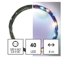 Emos LED Christmas nano chain žalias, 4 m, indoor and outdoor, multicolor, timer