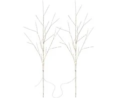 Emos LED decoration - 2x birch twig, 60 cm, 3x AA, indoor and outdoor, warm baltas, timer