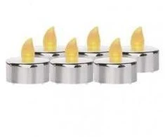 Emos LED decoration - tea light sidabrinis, CR2032, indoor, vintage, 6 pcs