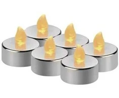 Emos LED decoration - tea light sidabrinis, CR2032, indoor, vintage, 6 pcs