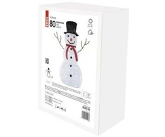 Emos LED folding snowman, 90 cm, indoor and outdoor, cold baltas