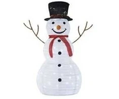 Emos LED folding snowman, 90 cm, indoor and outdoor, cold baltas
