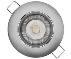 Emos LED spotlight SIMMI sidabrinis, circle 5W neutr. Baltas