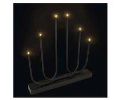 Emos Metal LED candle holder juodas, 40 cm, 2x AA, indoor, warm baltas