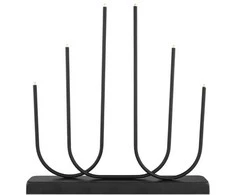 Emos Metal LED candle holder juodas, 40 cm, 2x AA, indoor, warm baltas