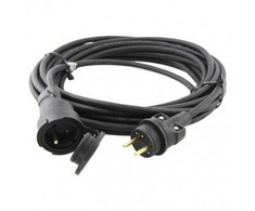Emos Outdoor extension cable 25m / 1 socket / juodas / rubber / 230 V / 1.5mm2
